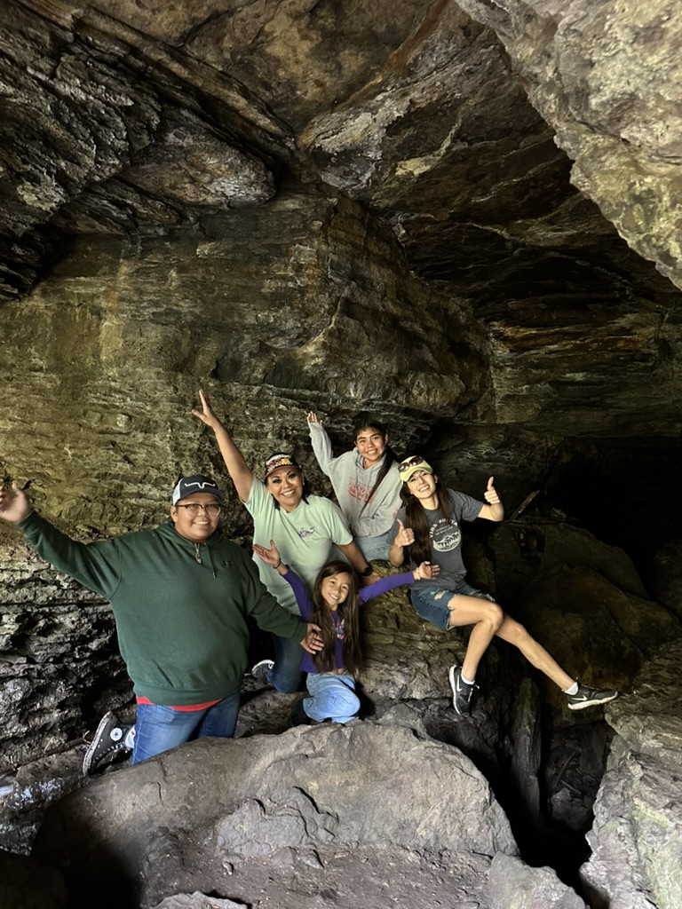 Family at Panchuela caves Pecos Canyon