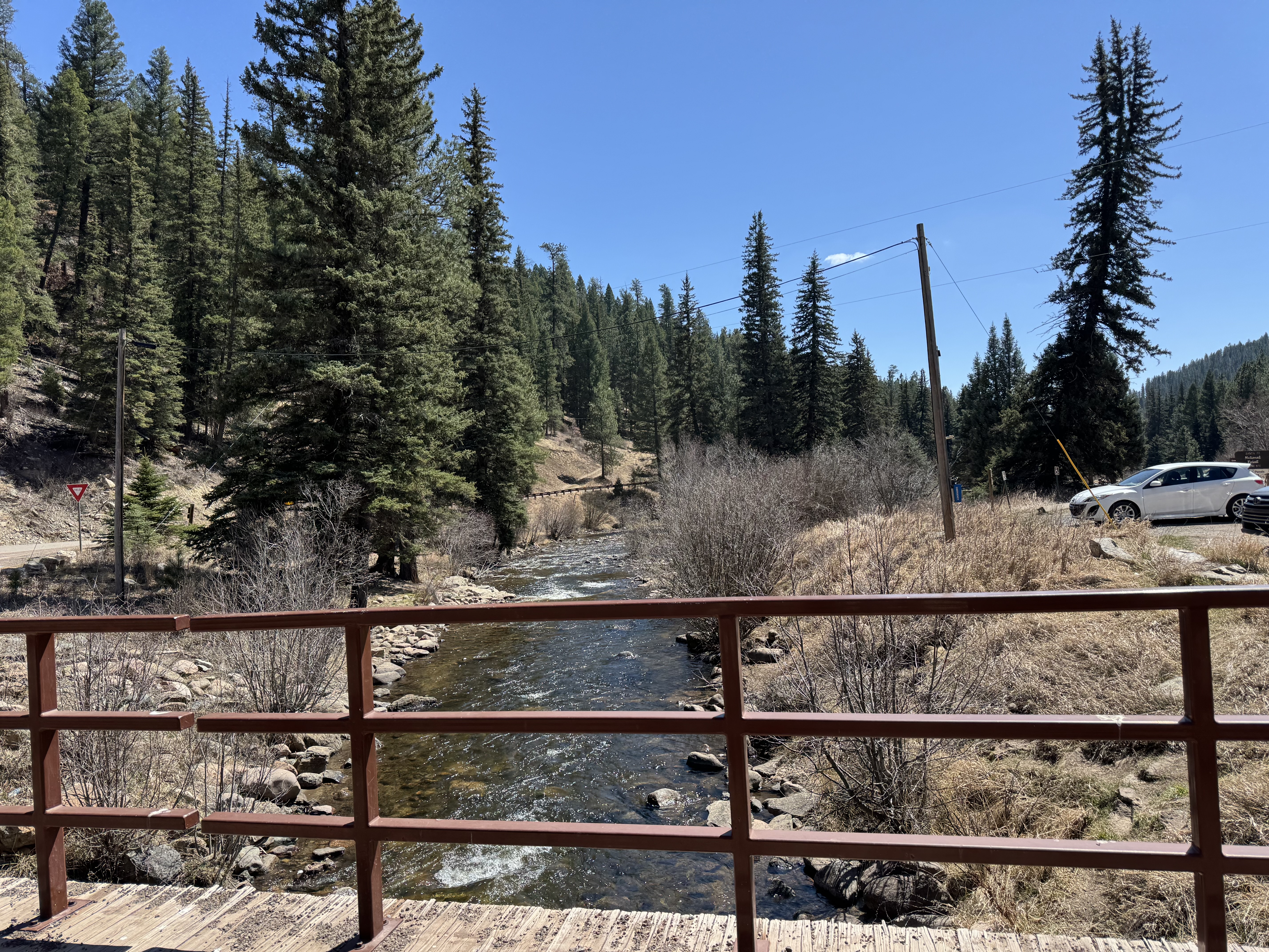 The Pecos River flowing through Pecos Canyon near Vida Bonita Pecos